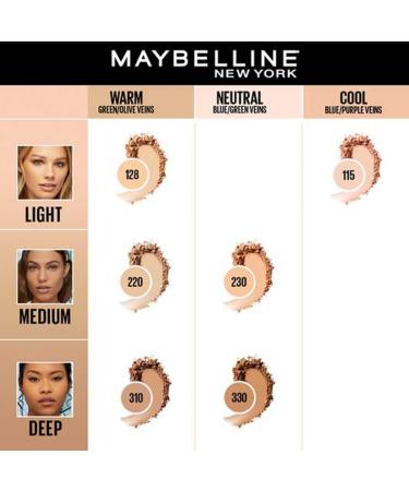 Maybelline Fit Me Matte + Poreless Compact Powder 128 Warm Nude - 16H Oil Control SPF 32 - International Shipping - Buy Online on GoSupps.com