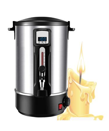 DOZPAL electrical candle wax melting pot with digital temperature screen and wax drain valve for commercial/private candle production 30 110 Temperature control 16L