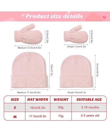 XYIYI Baby Winter Beanie Hat and Mitten Set for Boys Girls 2-5 Years - Pink - Buy Online on GoSupps.com