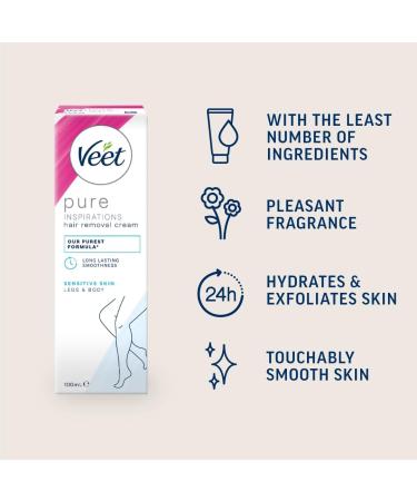 Veet Hair Removal Cream for Sensitive Skin 100ml x 2 - Gentle Hair Remover - Buy Online on GoSupps.com