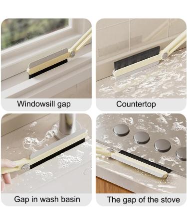 Multi-Function Rotating Crevice Cleaning Brush 2024 Upgrade Thin Gap Cleaning Brush with Squeegee Hard Bristle Crevice Gap Brush Corners Cleaning Tool for Cleaning Bathroom Kitchens Tile Floors (C White+yellow(2pcs) - Buy Online on GoSupps.com