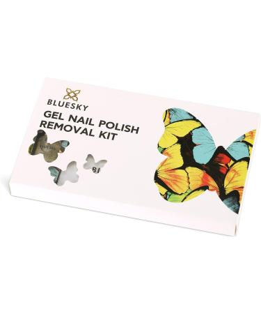 BLUESKY Gel Nail Polish Remover Kit Remove and Revive Set 20 Acetone Remover Wraps 20 Cleanser Wipes 10 Cuticle Pushers Cuticle Oil Nail File & Buffer - Buy Online on GoSupps.com