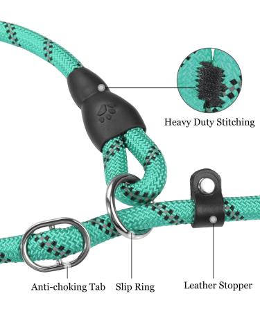 TagME Slip Rope Dog Lead for Large Dogs 1.8m Reflective Slip Leads with Soft Padded Handle 12 Colors Slip-On Nylon Leash for Training/Walking Turquoise L-1/2"x6'(Pack of 1) Turquoise - Buy Online on GoSupps.com
