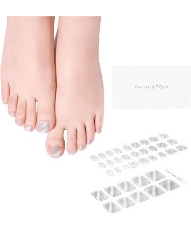 Danni & Toni Half Hardened Gel Nail Films - Silver Moonbeam Cat Eye Stickers | 37 Nail Foil Wraps for Stunning Pedi & Manicure - Buy Online on GoSupps.com