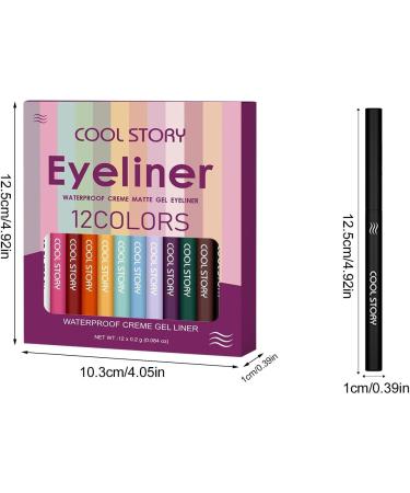 Colored Liquid Eye Liner - Waterproof Matte Liquid Eye Liner Matte Eyeshadow Highlight Pen Rainbow Eye Liner Soft Crayon Eye Shadow Set for Halloween Festival Makeup - Buy Online on GoSupps.com