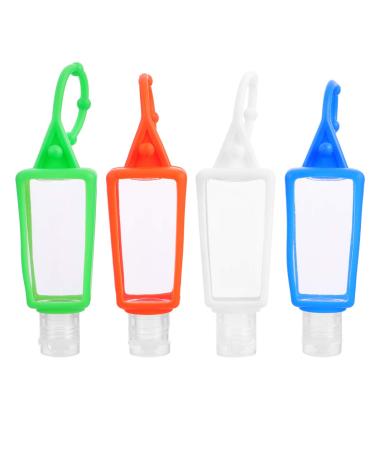 COHEALI Travel Containers Travel Containers 4pcs 30ML Containers Portable Plastic Bottle with Silicone Sleeve for Essential Oil Silicone Travel Bottles Wrist Keychain