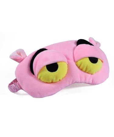 Apanphy Eye Mask Sleep Fluff Cartoon Frog Eye Mask Sleeping Funny Novelty Eye Cover Eyeshade Sleep Travel Mask (Pink)