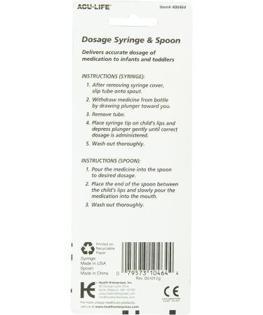 ACU-Life Liquid Dosing Syringe and Spoon - Easy Measurement for Precise Medication Administration - Buy Online on GoSupps.com