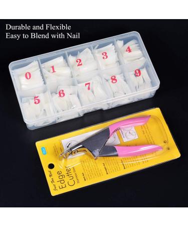 MuYwa 500pcs Acrylic French Nail Tips with Clipper - Natural | for Salons & DIY Nail Art - Buy Online on GoSupps.com