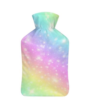 Hot Water Bottle With Lid Galaxy With Rainbow Rubber Hot Water Bag For Pain Relief Cramps Foot Warmer Hot And Cold Therapy