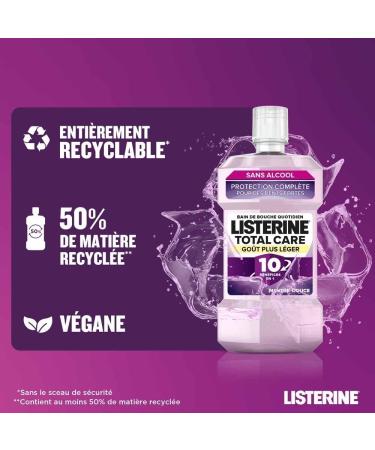  Listerine Listerine - Total Care Daily Mouthwash Lighter Taste (500ml bottle) 6 benefits in 1 for total oral hygiene Mild mint flavor for fresh breath - Buy Online on GoSupps.com