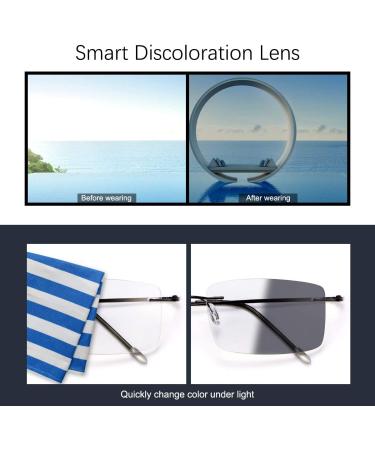 Photochromic Progressive Multifocus Transition Sunglasses | Blue Light Blocking Reading Glasses for Men Women - 2.5X - Buy Online on GoSupps.com