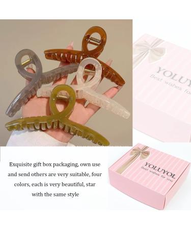 Large Butterfly Claw Clips for Thick Hair - 5.1 inch Jelly Color Hair Accessories (4 Colors) - Gift Box Included - Buy Online on GoSupps.com