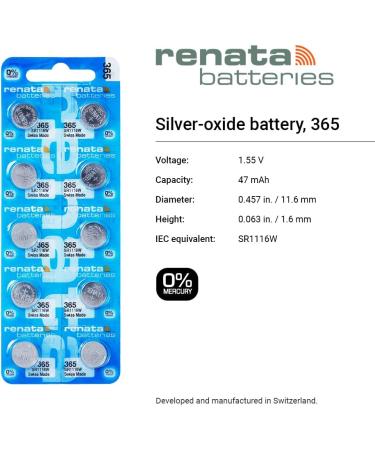 Renata Batteries 365 / SR1116W Watch Battery 5 Pack - Long-Lasting Power for Your Timepieces | International Shipping Available - Buy Online on GoSupps.com