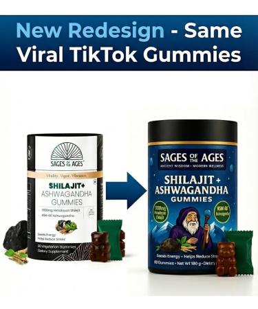 Sages Of The Ages Pure Himalayan Shilajit Gummies 3000 mg with KSM-66 Ashwagandha Ginseng & Mucuna Pruriens 78% Fulvic Acid & 85 Trace Minerals Energy Stamina & Wellness Support 60 Gummies - Buy Online on GoSupps.com