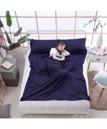 Lightweight Compact Sleeping Bag Liner | Portable Travel Sheet for Camping & Hiking | 82.7 x 70.9 Dark Blue - Buy Online on GoSupps.com