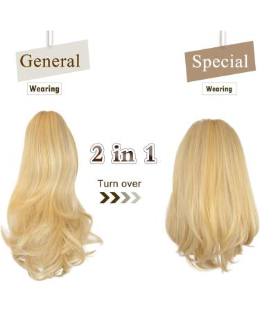 Sofeiyan 13 Long Curly Ponytail Extension | Natural Synthetic Hairpiece Light Ash Brown & Bleach Blonde - Buy Online on GoSupps.com