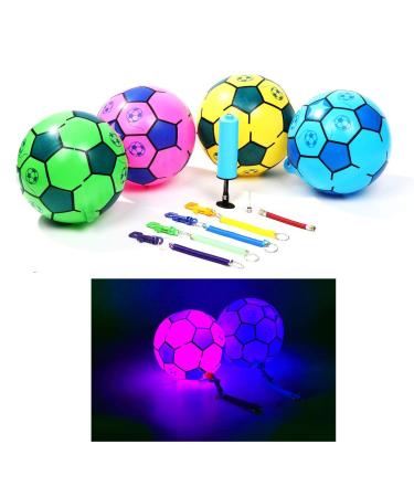 7'' Tetherball Set for Kids, Light Up Soccer Ball, Much Brighter Than Glows in Dark, Indoor Outdoor Gift for Teenager Toddler with Rope and Pump
