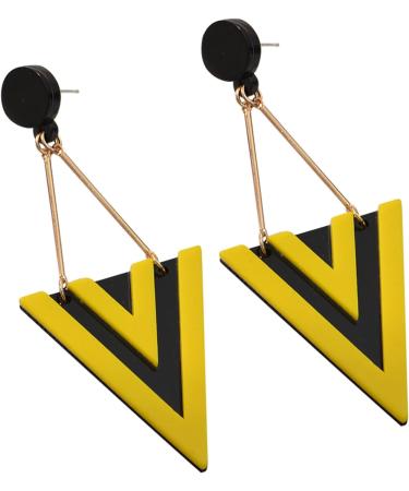 Feyley Triangular Seam Earrings | Minimalist Acrylic Geometric Dangling Jewelry for Women & Girls - White - Buy Online on GoSupps.com