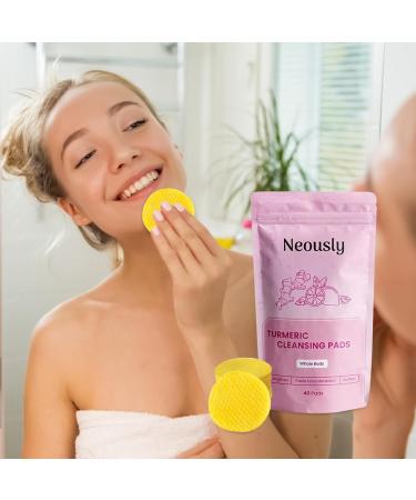 Turmeric Kojics Acids Pads Neously | 80 Pieces Turmeric Whitening Cotton Pads | Kojics Acids And Turmeric Cleansing Pads | Turmeric Facial Pads To Reduce Blemishes - Buy Online on GoSupps.com