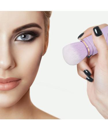 Dual Head Retractable Powder Brush Soft Bristles Odorless Portable Makeup Brush Exquisite Craftsmanship for Travel (Purple) - Buy Online on GoSupps.com