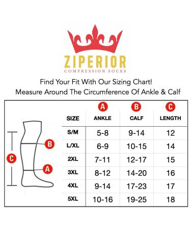 Ziperior Open Toe Compression Socks 30-40 mmHg Grade 3 | Inside Leg Calf Zipper | Black Large-X-Large - Buy Online on GoSupps.com