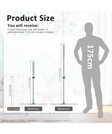 UYEXFloor Squeegee with Adjustable Long Handle 180 Rotatable Silicone Squeegee Scrubber with Replacement Squeegee Multifunctional Floor Squeegee Detachable Floor Squeegee Blade - Buy Online on GoSupps.com