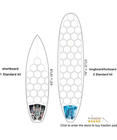 AQUBONA Hexagonal Clear Surf Traction Pad - Semi Clear Silicon Rubber Deck Pad for Surfboard - Buy Online on GoSupps.com