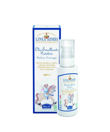 Helan Linea Bimbi Bio - Liniment Bebe Huile Corps pour Massage Beb et Enfant Apaisant Calmant et Emollient avec Huile Amande Douce Huile de Carotte Olive Soja et Tournesol 100 ml Made in Italy