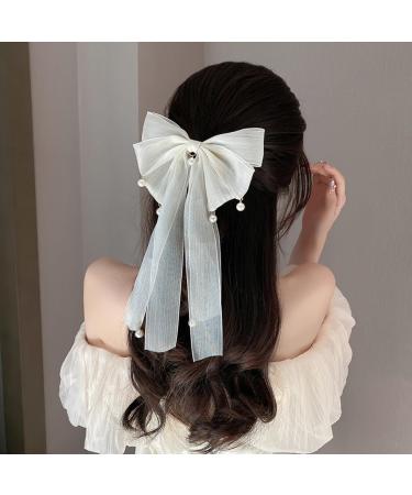 Large Bow Hair Clip Hair Bows Clip Women's French Hair Clips Fabric Hair Bow Knot Hair Clips for Wedding Party Party and Other Occasions Black - Buy Online on GoSupps.com