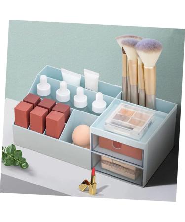 TEHAUX 1pc Box Cosmetic Storage Box Decor Classify Case Cosmetics Organizer Grid Dresser Box Miss 24.5x12cm Blue - Buy Online on GoSupps.com