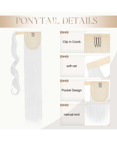 S-noilite 58cm White Ponytail Hair Extension - Natural Straight Braid Hairpiece for Realistic Look - International Shipping Available - Buy Online on GoSupps.com