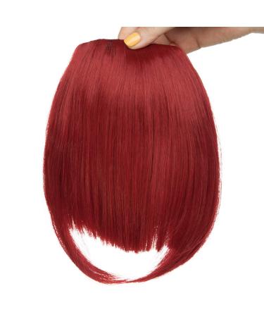 SEGO Clip-in Pony Hairpiece Extensions - Realistic Dark Red Fringe Bangs One Piece Front Hair Extension - Buy Online on GoSupps.com