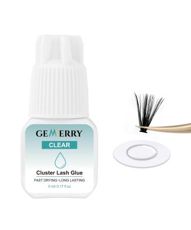 Easher glue cluster lashes glue of individual eyelash glue 5ml long -lasting waterproof waterproof individual cluster extensions glue transparent eyelash glue from gemerry 5ml transparent