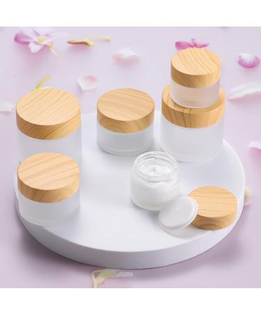 6 Pack Glass Jars with Wooden Lid - 15ml Cream Containers for Cosmetics Lip Balm & Lotions - Travel-Friendly Sample Jars - Buy Online on GoSupps.com