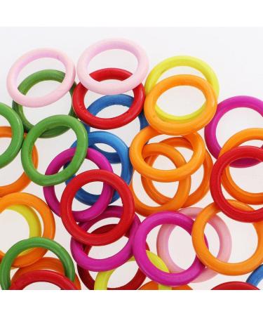 50pcs Colorful Wooden Rings - DIY Craft Accessories for Creative Projects | International Shipping - Buy Online on GoSupps.com
