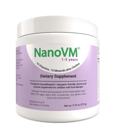 NanoVM 1-3 Years Allergen-Free Multivitamin for Kids Flavorless Dietary Supplement Powdered Supplement with 14 Vitamins & 13 Minerals Low-Carbohydrate Toddler Vitamins 275g - Solace Nutrition