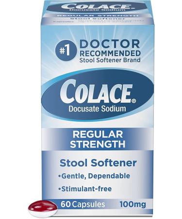 Colace Stool Softener Capsules 100mg - 60 Count Bottle - Buy Online on GoSupps.com