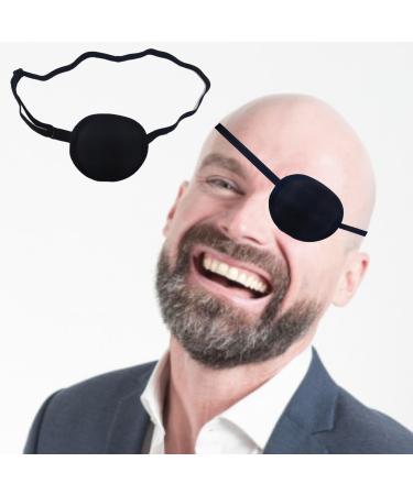 HUAYIMEIYI 1 Pieces Monocular Adjustable Soft Comfortable Black Eye Patch Washable Amblyopia Medical Eye Patch Pirate Suit for Adults and Children
