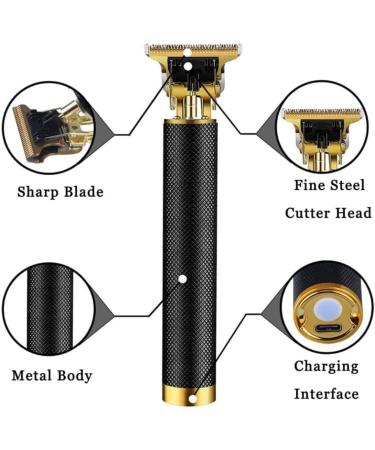 OSMARI Hair Trimmers T-Blade Trimmer Cordless Rechargeable Grooming Kits Zero Gapped Detail Beard Shaver with 3 Guide Combs for Family Children Men's (Black) - Buy Online on GoSupps.com