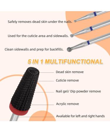15Pce Nail Drill Bit Set with 1 Black 5 in 1 Ceramic Nail Drill Bit 3/32'' Ceramic Carbide Drill Bits for Nails Bits for Nail Drill for Acrylic Gel Nails Manicure Pedicure and Cuticle Remover - Buy Online on GoSupps.com