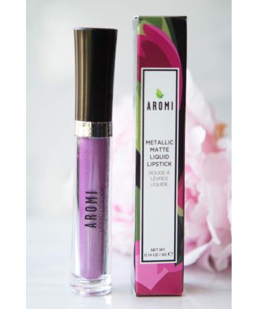 Aromi Purple Lilac Metallic Matte Liquid Lipstick - Shimmery Vegan Cruelty-Free Formula (Purple Unicorn) - Buy Online on GoSupps.com