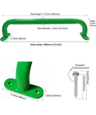 Purife 17.5 Inch Metal Swing Sets Slider Handle Bar Set of 2 - Green Playground Safety Handles | Outdoor Hand Grip Bar for Playhouse, Jungle Gym, Climbing Frame Treehouse - 500LBS | 2 Pack - Buy Online on GoSupps.com
