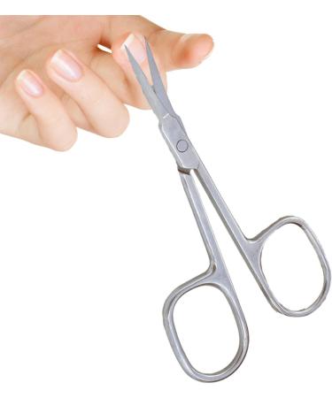 Fovolat Nail Scissors with Sharps Curved Blades - Cuticle Scissors Extra Fine Curved Eyebrow Scissors | Stainless Steel Curved Eyebrow Scissors for Beard/Nose Hair/Mustache/Eyelash Grooming Tool - Buy Online on GoSupps.com