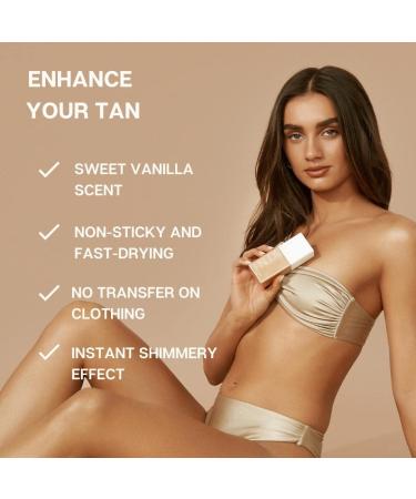NUDA Body Shimmer - Vegan Illuminating Glitter Lotion with Aloe Vera & Vitamin E - Vanilla-Scented Liquid Highlighter for Women (75 mL) - Buy Online on GoSupps.com