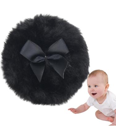 Baby Powder Puff - Reusable Ultra Soft Round Face Body Powder Puff | Baby Body Powder Applicator with Ribbon Bow | Baby Prickly Heat Powder Puff | Makeup Tool for Home & Travel Black - Buy Online on GoSupps.com