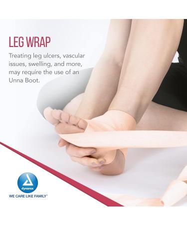 Dynarex Unna Boot Bandage - Customized Compression for Leg Ulcers - Calamine Treatment - Soft Cast - 3x10 yds - 1 Pack - Buy Online on GoSupps.com