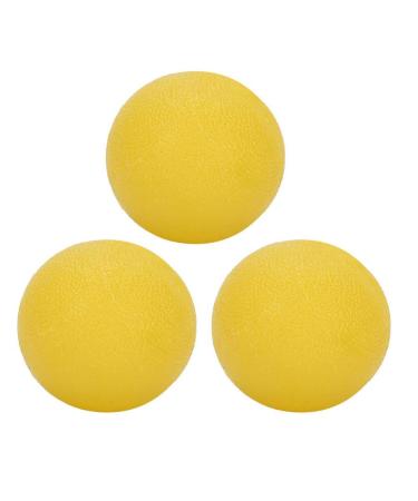 Pack of 3 hand grip ball silicone hand grip strength trainer stress relief ball for adults and children - (round) (yellow)