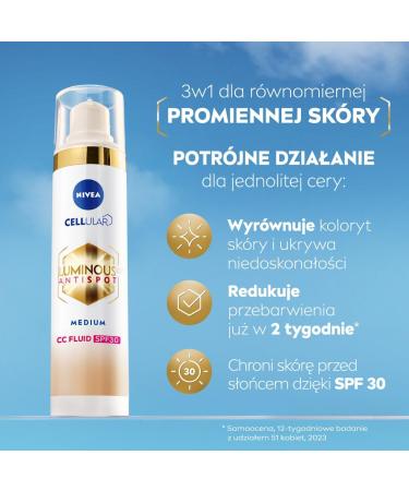 Beiersdorf AG NIVEA LUMINOUS630 Anti discoloration CC SPF 30 cream color 02medium 40 ml - Buy Online on GoSupps.com