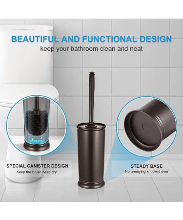 Toilet Bowl Brush Holder Set: 2 Pack Modern Deep Cleaning Bathroom Toilet Scrubber with Caddy for rv - Rim Decorative Accessories Cleaner Brushes for Toilet - Bronze A-bronze - Buy Online on GoSupps.com